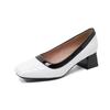 Plus Size Patent Leather Chunky Heel Square Toe High Heels - Women's European & American Style