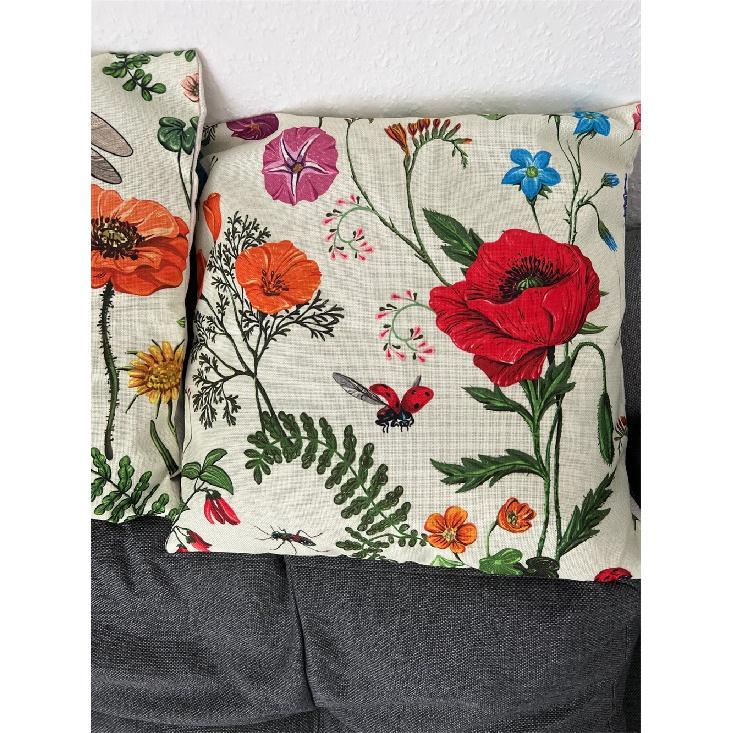 Flower Plant Leaf Birds Cushion Cover Polyester Linen Decorative Pillowcase Sofa Cushions Home Room Car Decor Throw Pillow