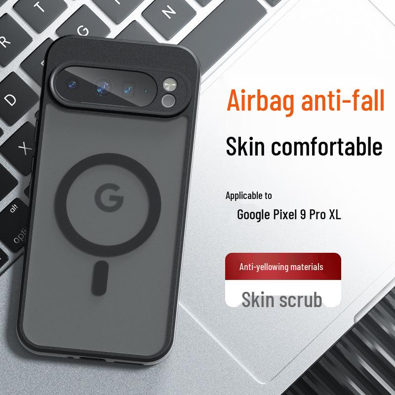 Capa Magnética para Celular Google 9ProXL - Capa Protetora MagSafe com Toque de Pele Fosca para Pixel 9