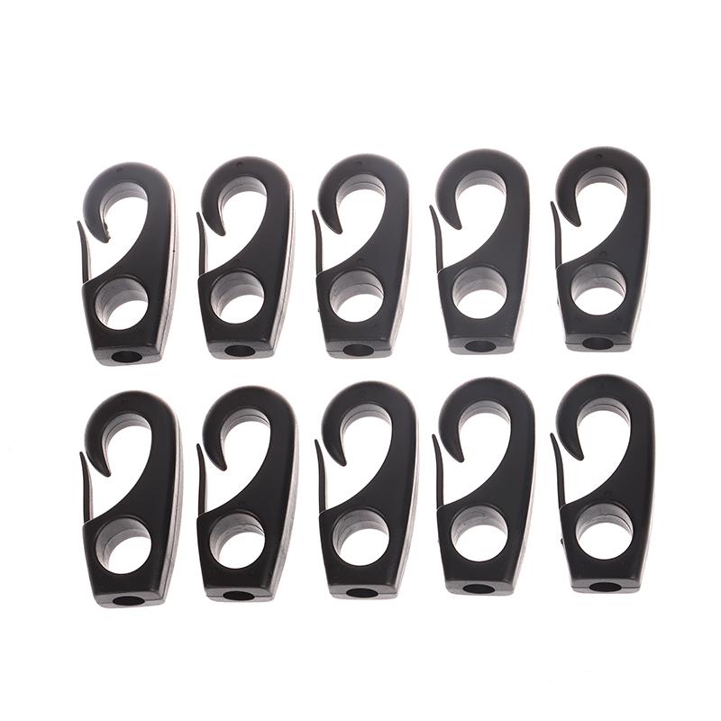 

10 шт. черный пластиковый многоразовый крюк для банджи лодки крюк для шнура амортизации для каяка каноэ банджи веревка гребная лодка крюк для шнура
