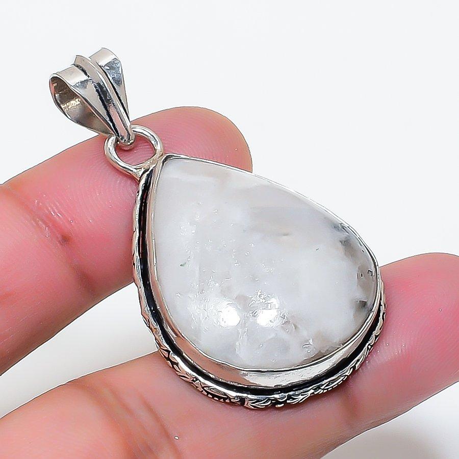 Natural Moonstone Gemstone Handmade 925 Sterling Silver Pendant 1.77  AP-15668