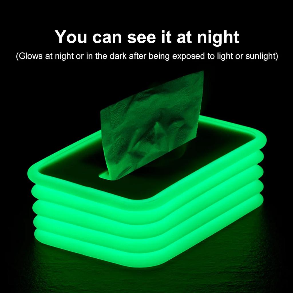 Leeseph Silicone Foldable Tissue Box Cover Tissue Holder Dispenser for Facial Tissue Tissue Holder for Home Office Countertops