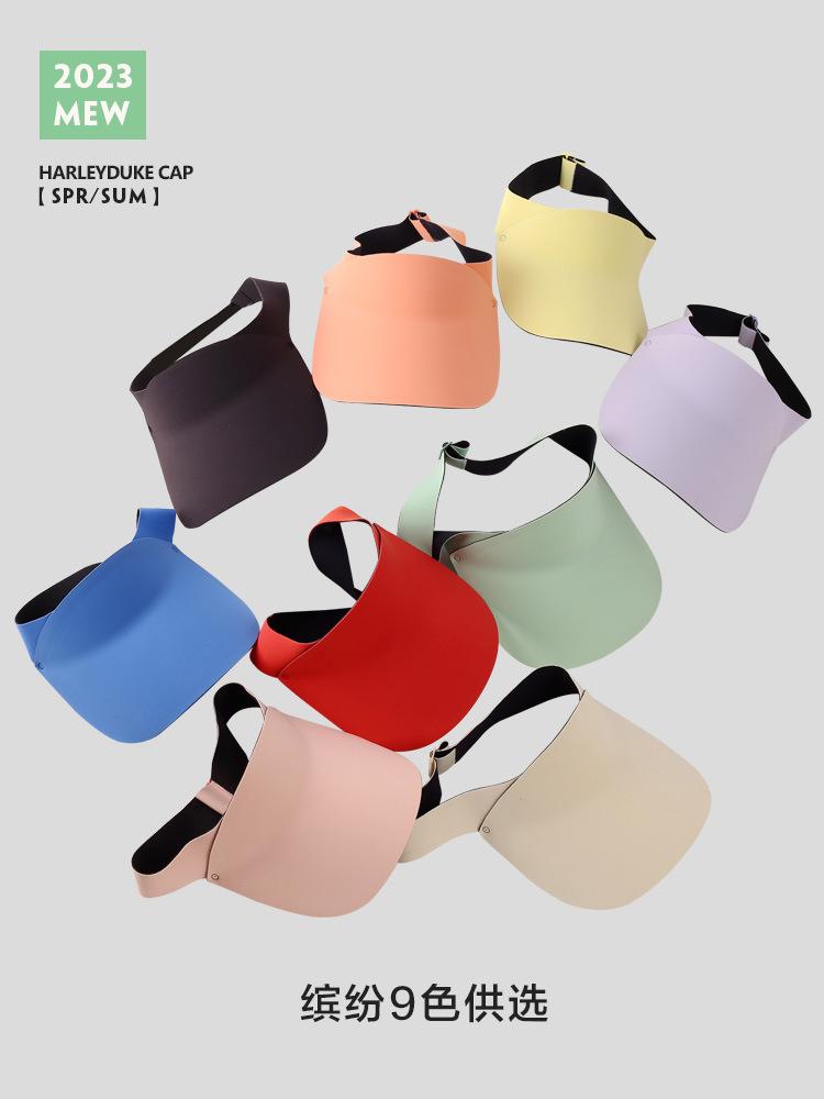 

Solid color simple sports empty top hat men and women summer running sun hat light 3D brim face protection sun hat moisture Adjustable children 2 - 8 years old чорний
