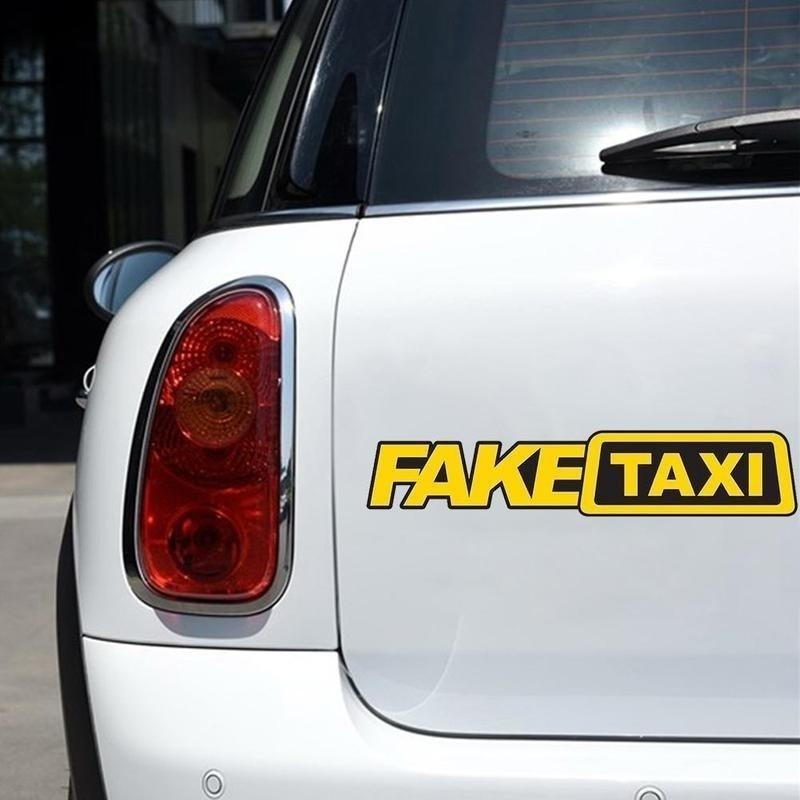 1 Pack Of Fake Taxi Stickers 20cm*5cm Vinyl Stickers Funny Car Window Stickers