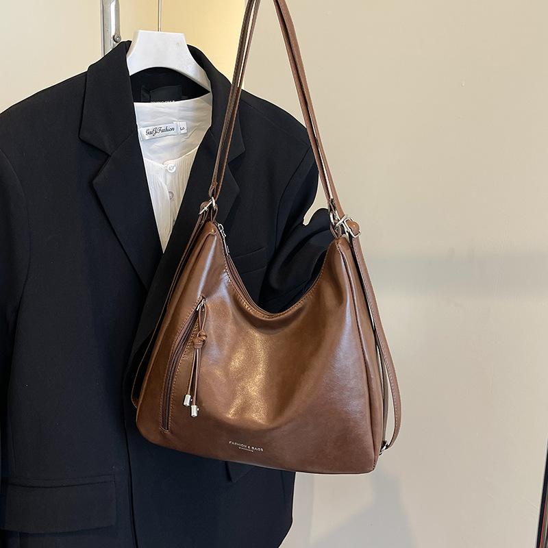 Simple Faux Leather Tote Bag New Commuter Shoulder Bag for College Students