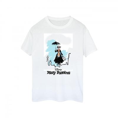 Womens/Ladies Mary Poppins Rooftop Landing Color Cotton T-Shirt