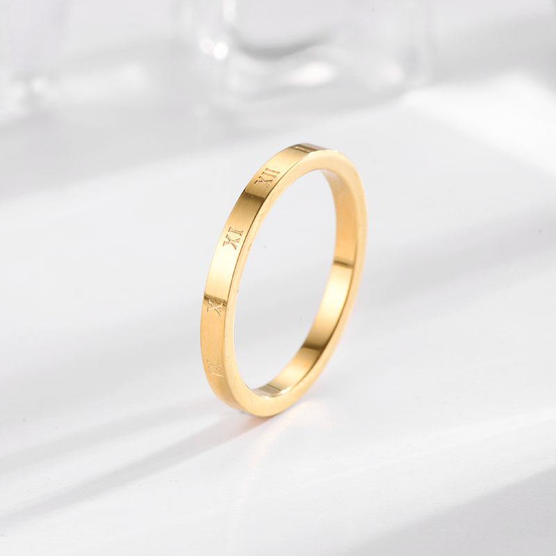 Minimalist Titanium Steel Couple Rings Non Tarnish Diamond Inlaid Matching Bands Jewelry