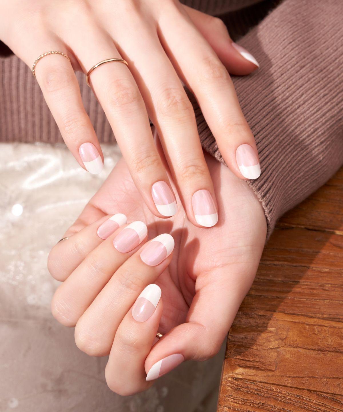 Mirror French stick-on gel nails
