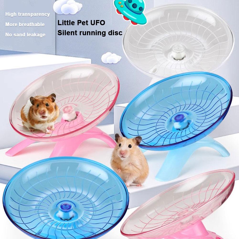 Hamster Silent Running Wheel Small Pet Flying Saucer Exercise Wheel Non-slip Jogging For Hedgehog Parrot Cage Accessories F1Q4