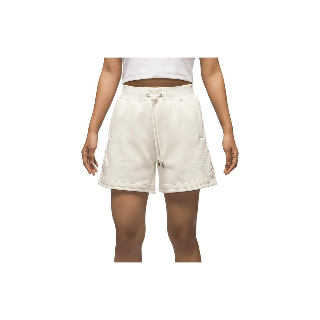 Jordan Flight Diamond Solid Color Outdoor Elastic Waist Mid Rise Three Quarter Casual Shorts Women shorts Sail FV7057133