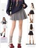 2025 New College Style High-Waisted Pleated Ribbon Skirt