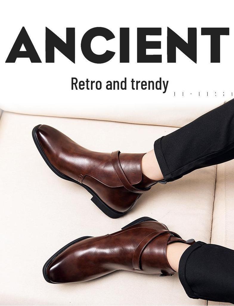 Stivali Martin Uomo Stile Coreano Alti Formali Business Casual, Taglia Grande 48