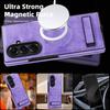 For Samsung Galaxy Z Fold7 5G Case Compatible with MagSafe Kickstand Leather Phone Back Cover