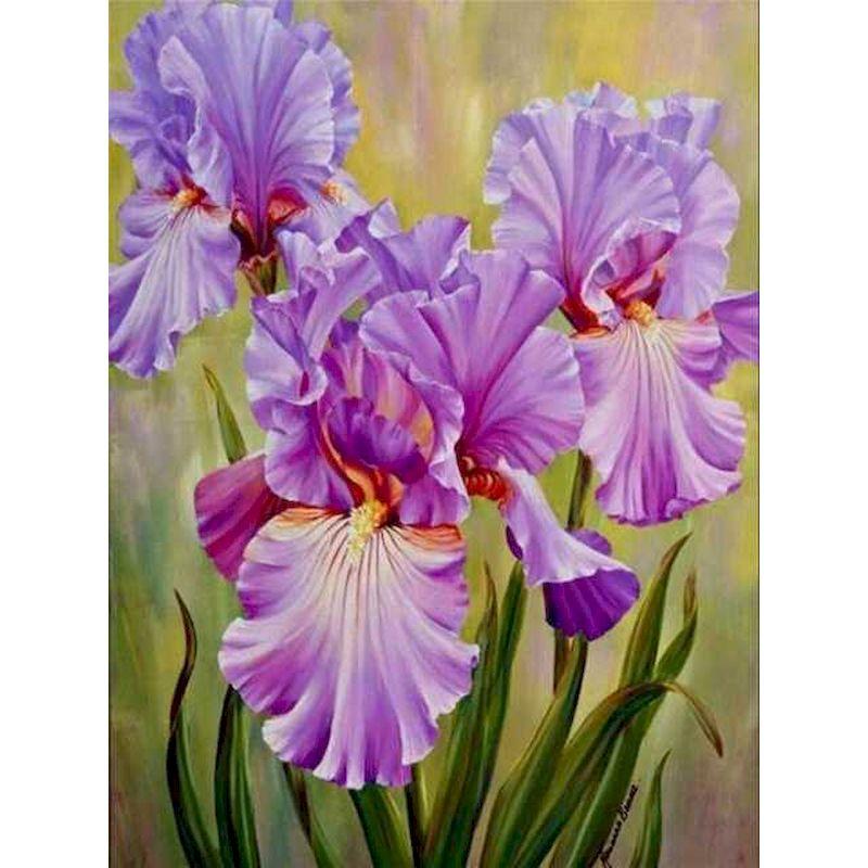 5d DIY Diamond Painting Flower Full Square Drill Diamond Embroidery Iris Mosaic Rhinestone Craft Kit Home Wall Decor