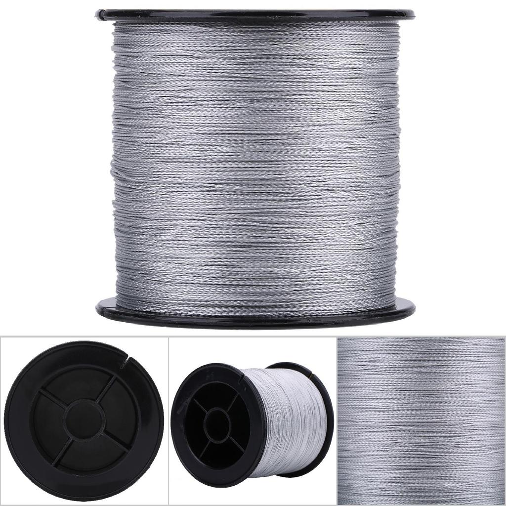 300m PE 4 Strands Super Strong Fishing Lines Multi filament Fish Rope Cord Grey (0.6)