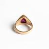 Naturlig Röd Rubinring, 22K Guldfyllning, 925 Sterlingsilverring, Rubin Signetring, Triangelformad Ring, Ren Kopparring, Löftesring