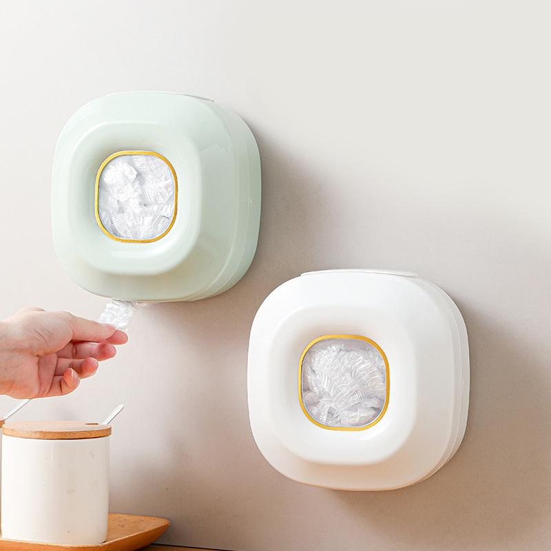 Plastic Wrap Storage Box Removable Wall-Mounted Home Kitchen Non-Punching Plastic Bag Cover Box