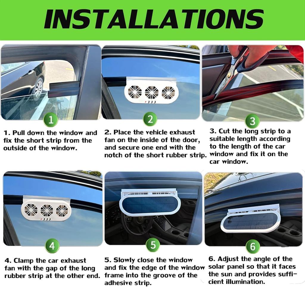 Samochodowy wentylator solarny - Wentylator wentylacyjny samochodowy z 3 wylotami powietrza Biały