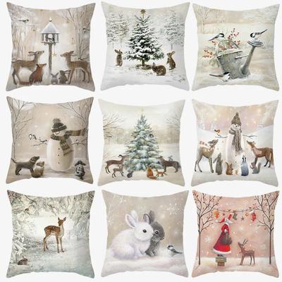 Merry Christmas Home Decor  Cushion Cover  Ornament Pillowcase Natal Navidad 2024 New Year Gifts 45x45cm