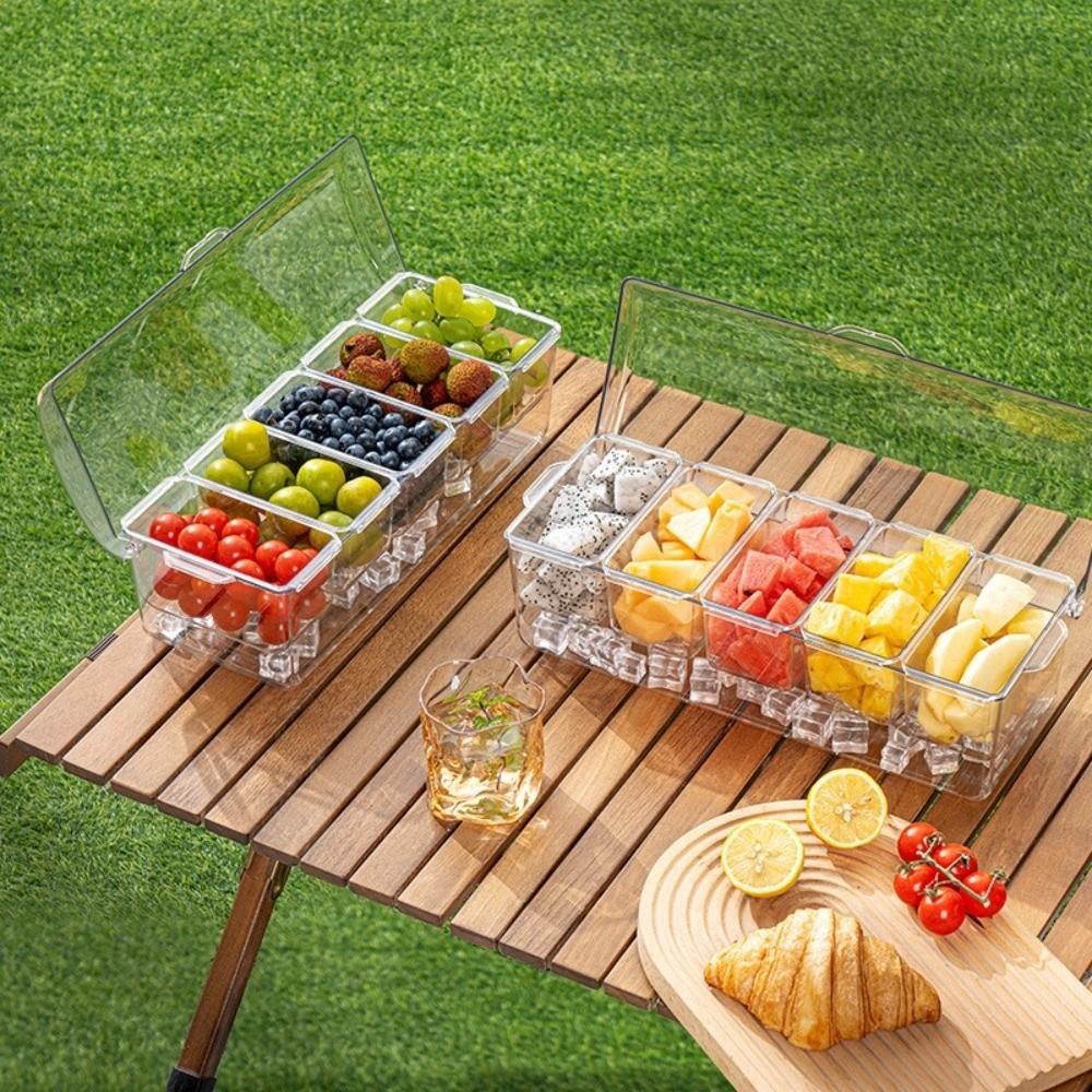 Transparent Fruit Snack Container Detachable Condiment Box Multifunction Seasoning Case  Party