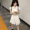 Waste Land School Dress With Tie Strap Summer Knit Fabric For Casual Wear