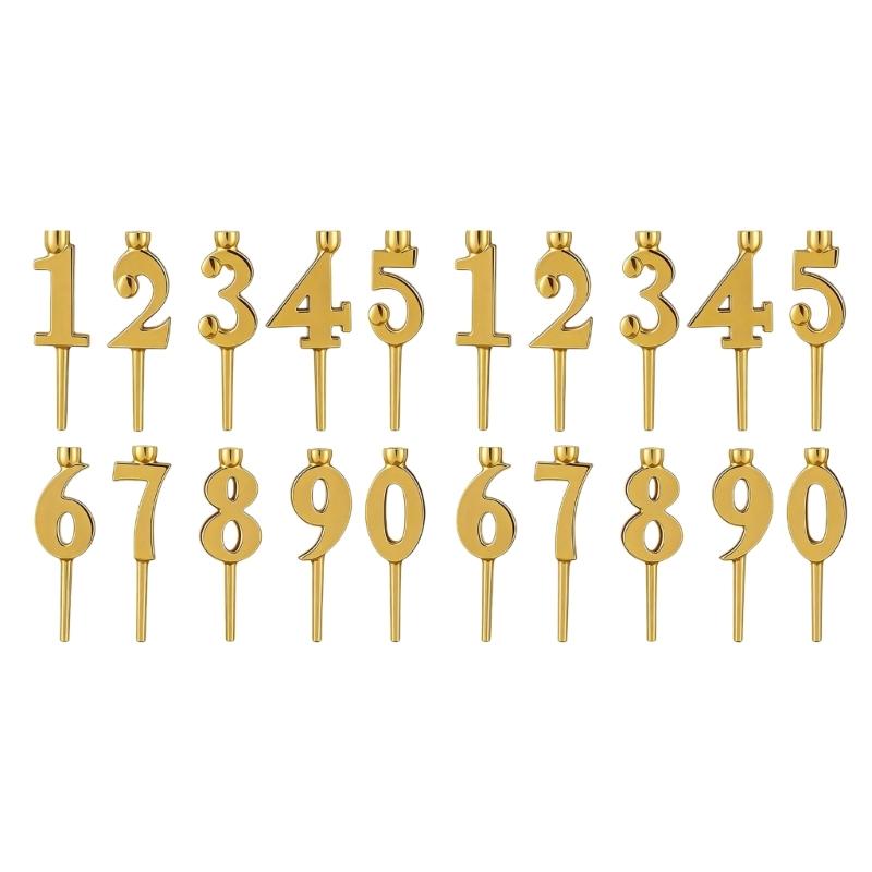 Elegant Gold Number Candle Holders Cake Toppers Decorations For Birthday Parties And Significant Gatherings