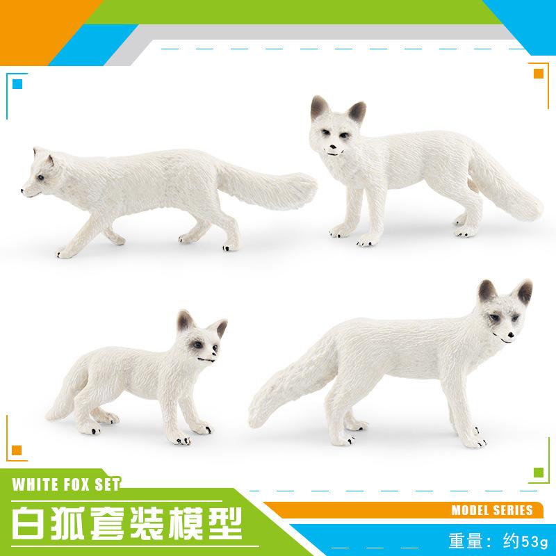 Supply Simulation 4 Polar Animal Fox Models, Arctic Fox And White Fox Static Ornament Doll Toys