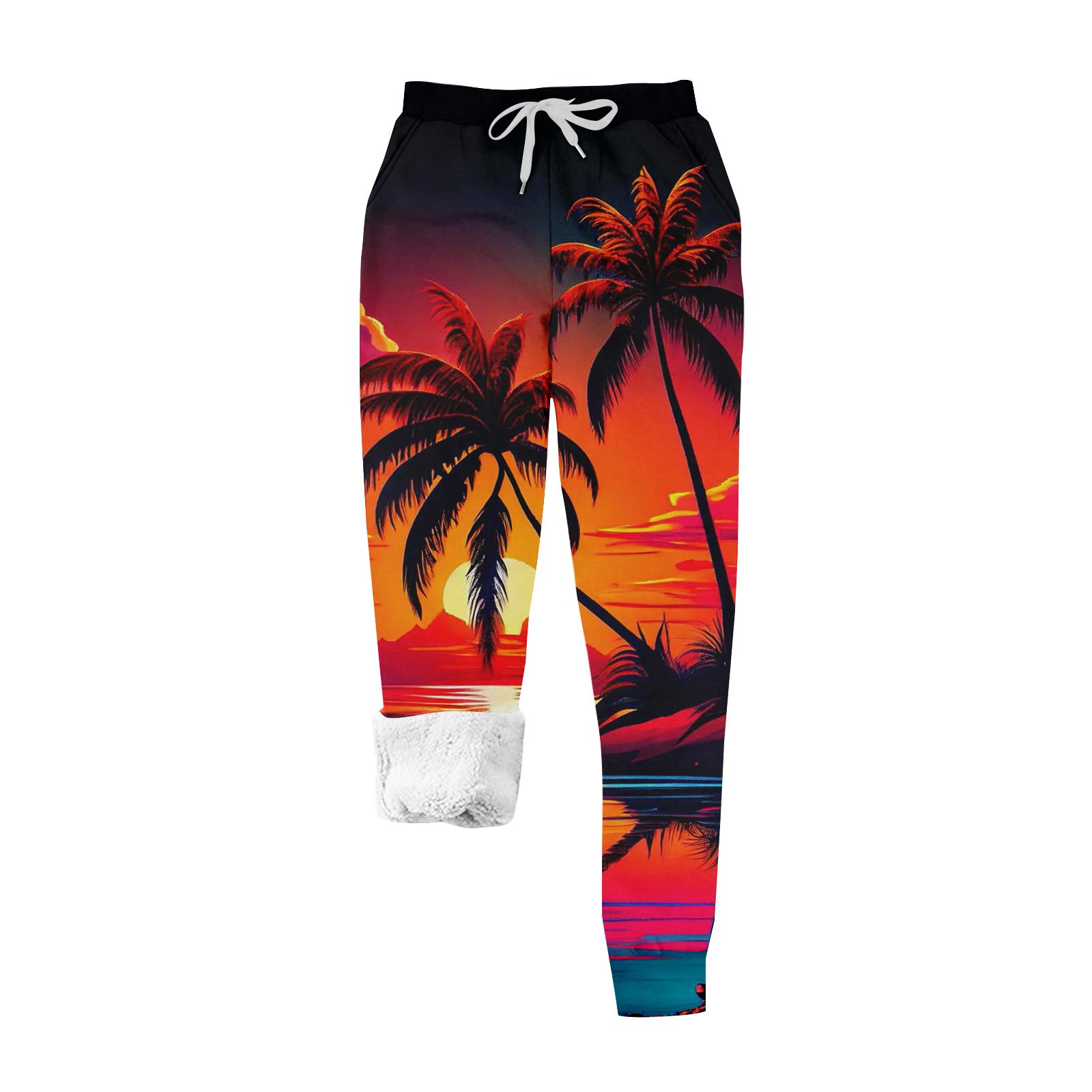 

Женские повседневные модные домашние плюшевые спортивные штаны с рождественским принтом XL винный