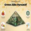 Zertifizierte Grüne Aventurin Pyramide mit Zibu Symbolen Kristall, Heim Glücksstein, mit Stein zur Geld- und Reichtumsmanifestation