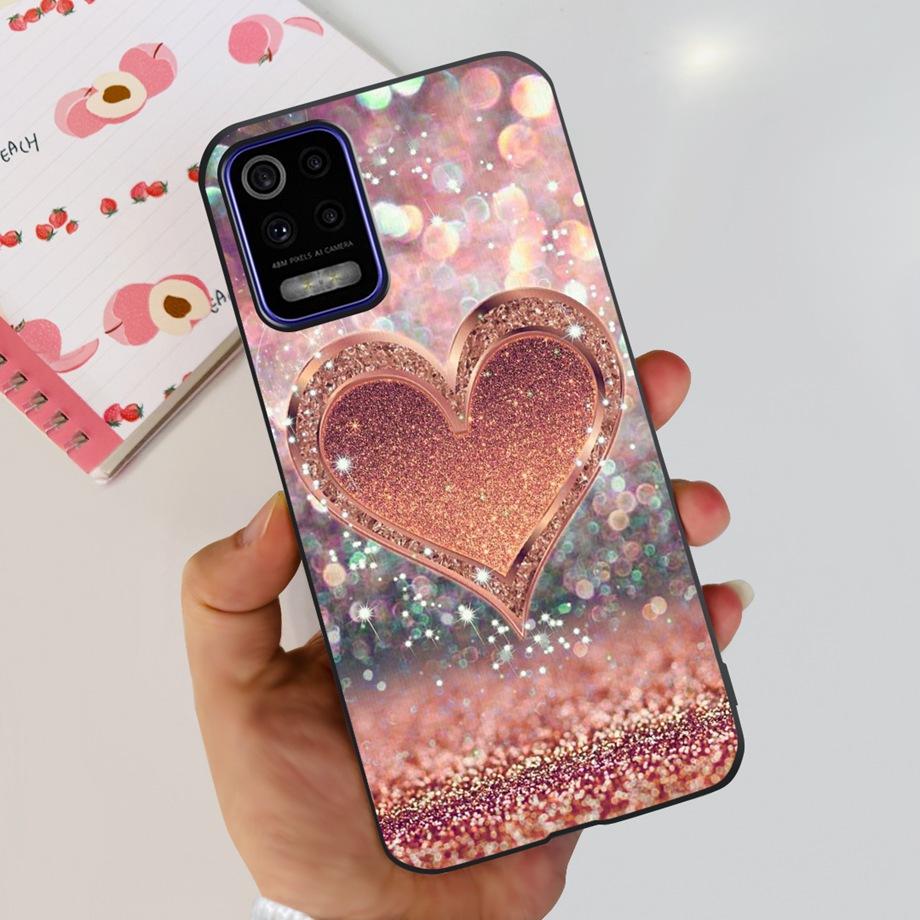 For LG K52 K42 K62 2020 Phone Case Back Cover Black Matte Soft TPU Silicone Bumper Shell For LG Q52 Q62 LGK52 K 62 Butterfly Bag