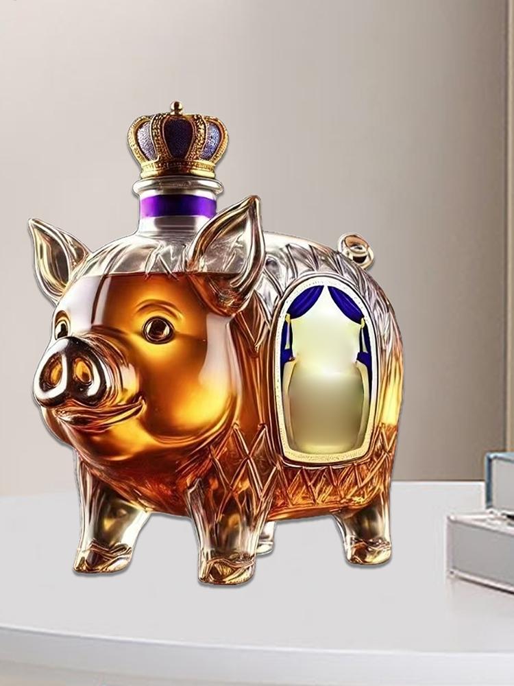 Whiskey Glass Bottle Dachshund-Shaped Alcohol Bottle for Liquor Housewarming Wedding Decanter Decoration Wine Container