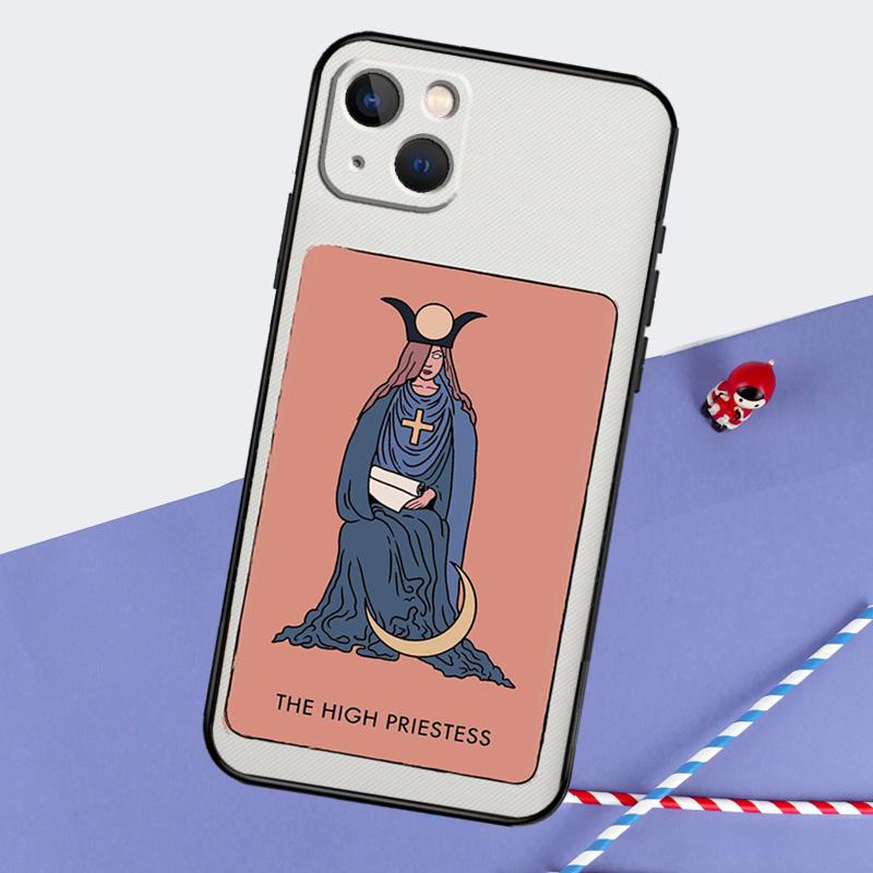Tarot Card Astrology Sun Moon Lover Phone Case For iPhone 16 15 Pro Max 12 13 Mini 11 14 Pro Max XR 16 15 Plus 16e Cover Coque