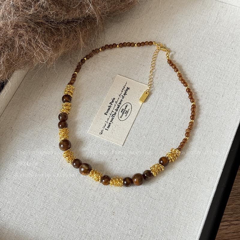 2025 Retro Tiger Eye Necklace: Elegant, Versatile Clavicle Chain with a High-End Luxury Feel