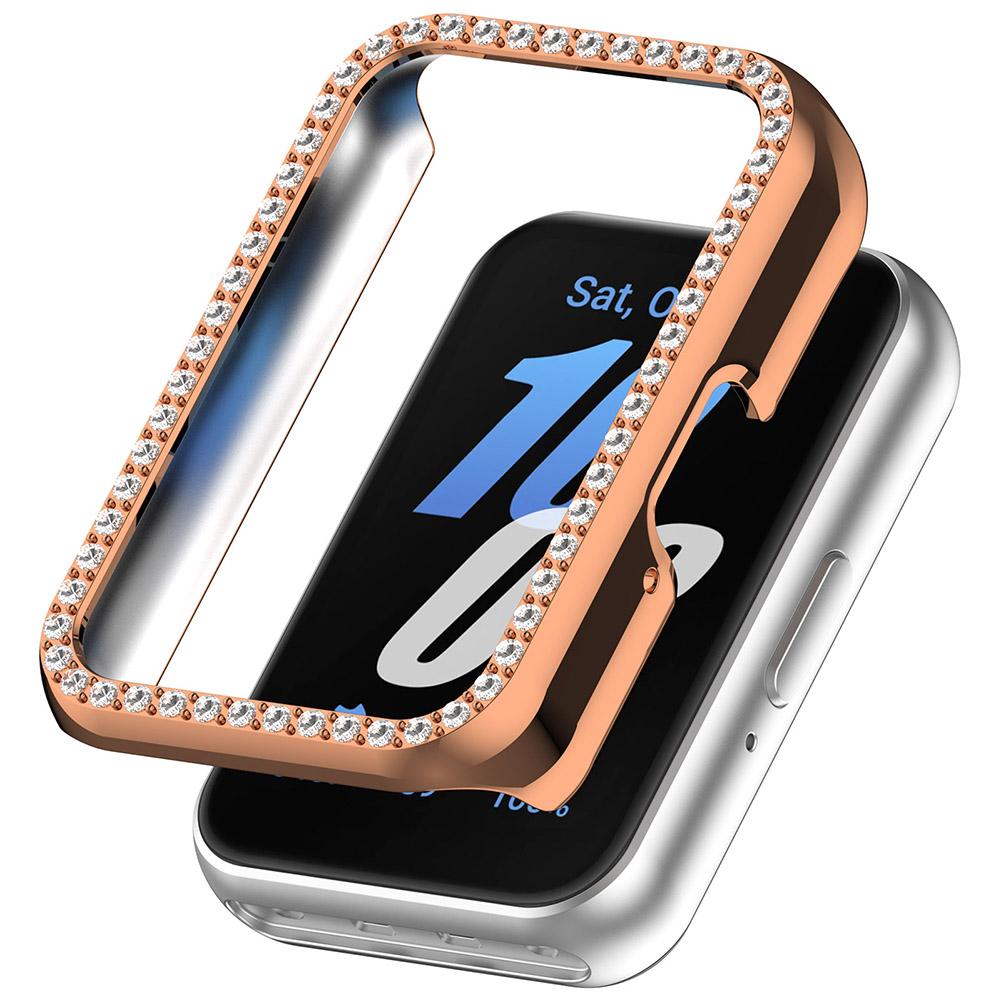 PC Diamantinlagd Fodral Stötfångare Skyddskåpa Dammtät Smartwatch Skyddsskal för Samsung Galaxy Fit 3 SM-R390