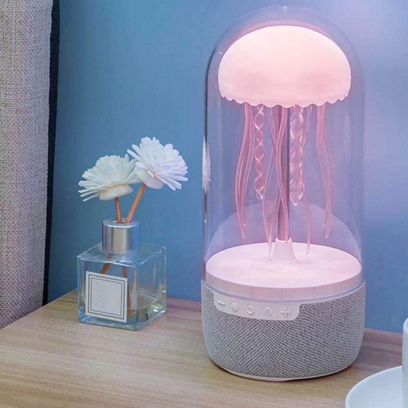 Colorful Bluetooth-compatible Jellyfish Subwoofer Mood Light Floating Ocean Animal LED Night Lamp for Home Decor