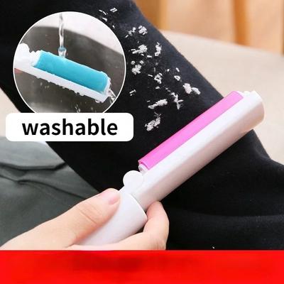 Cepillo quitapolvo para quitar pelusas de la ropa, plegable, lavable, cepillo recolector de pelo, cepillo rodante pegajoso, lavable, reutilizable y portátil