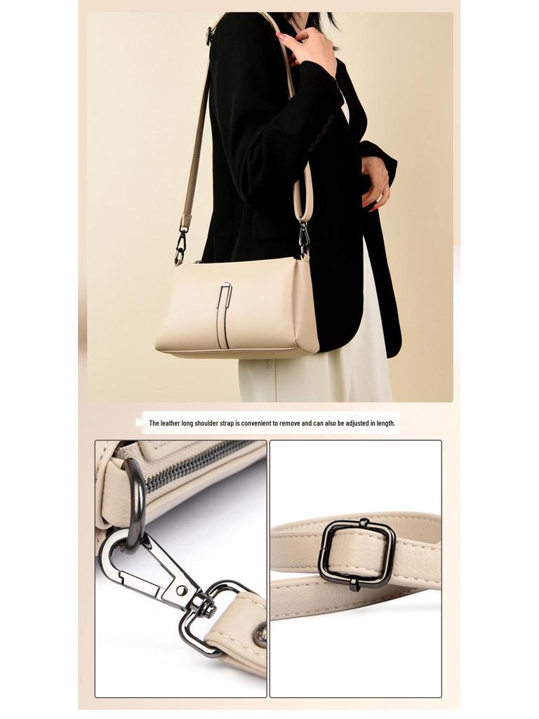 2026 Women's Versatile Crossbody Bag: Multi-layer, Large Capacity, Soft Leather, Small Square Design for Underarm or Shoulder