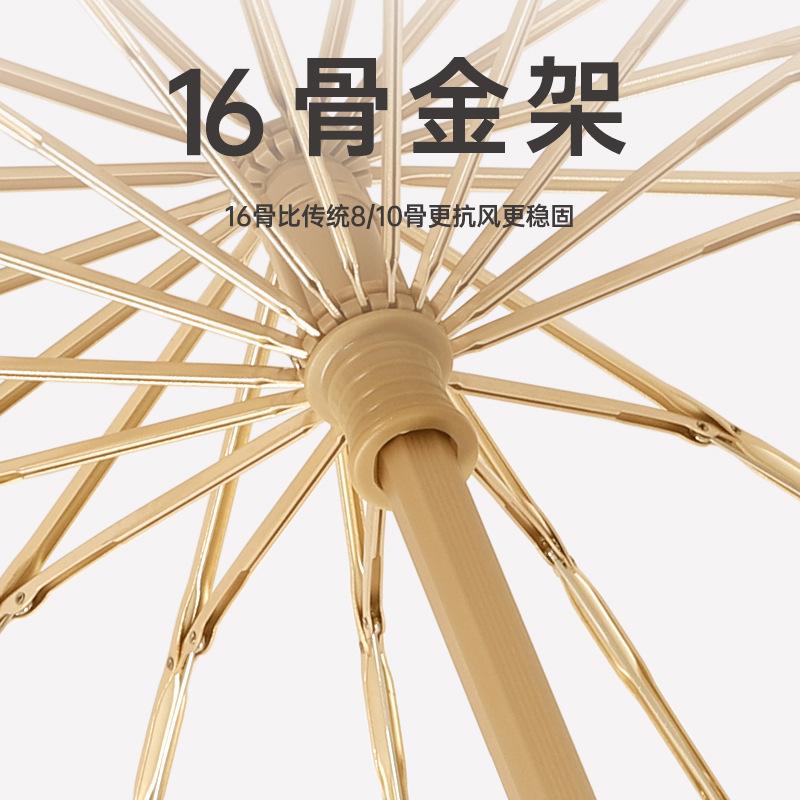Retro Wind Umbrella Log Handle Vinyl Thickened Sun Umbrella Sunshade Sunscreen UV Protection Dual-purpose Folding