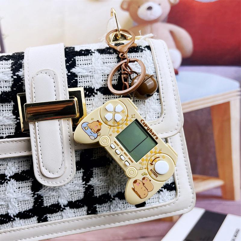Exquisite Capybara Keychain Funny Creative Children Game Console Schoolbag Pendant Backpack Decoration Accessories Gifts