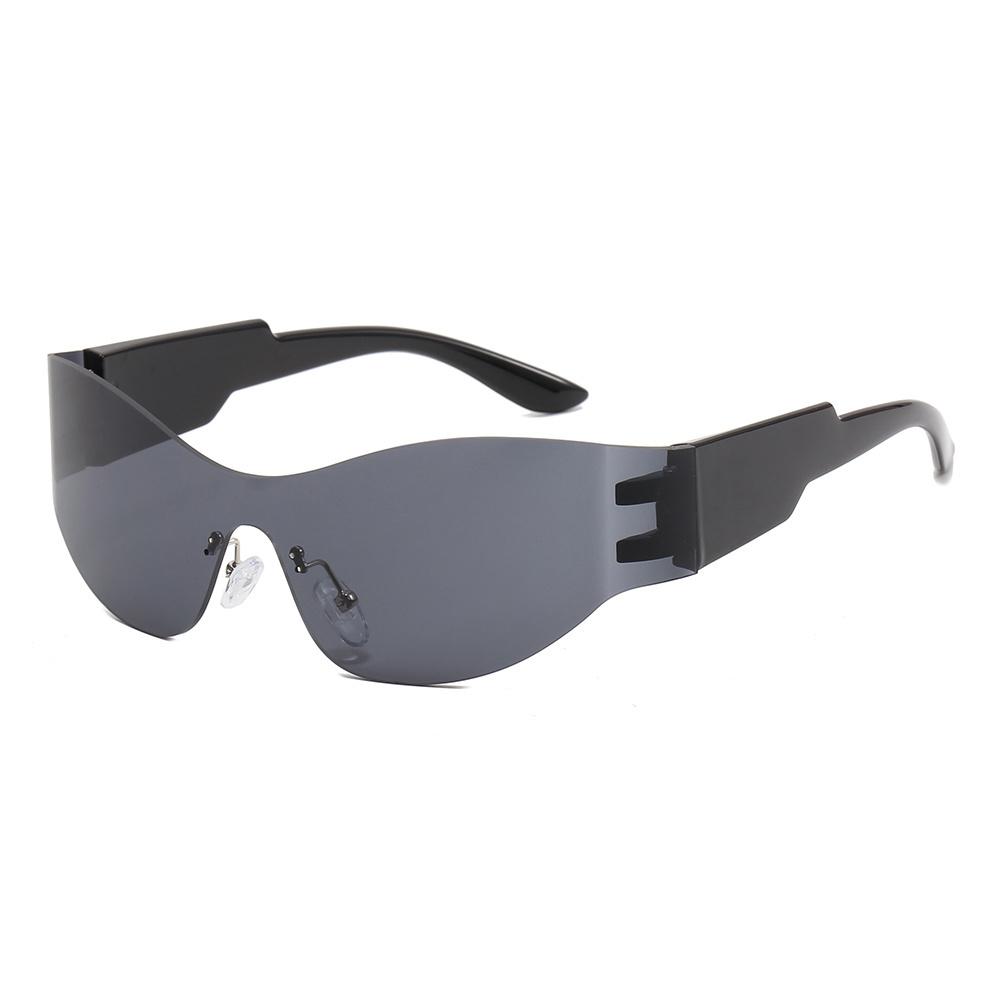 Superhot Eyewear 10818 Fashion 2023 One Piece Oversized Rimless Shield Y2K Sports Sunglasses C1