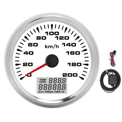 85mm Analoge GPS Snelheidsmeter 200km/u Waterdicht 7 Achtergrondverlichting Wit Wijzerplaat Chroom Rand voor 12 24V Marine Motorfiets Vrachtwagen