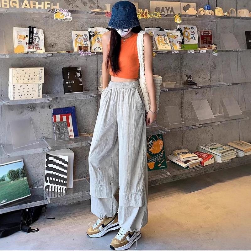 Lazy Wind Rivet Overalls Women's Summer New Loose Quick-drying Pants Nylon Speed Foot Casual Sweatpants