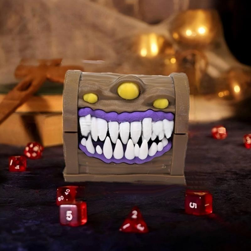 Dice Box Monster Horror Box 3D Printed Craft Decoration Jewelry Box Display Box Monster Treasure Desktop Storage Decoration