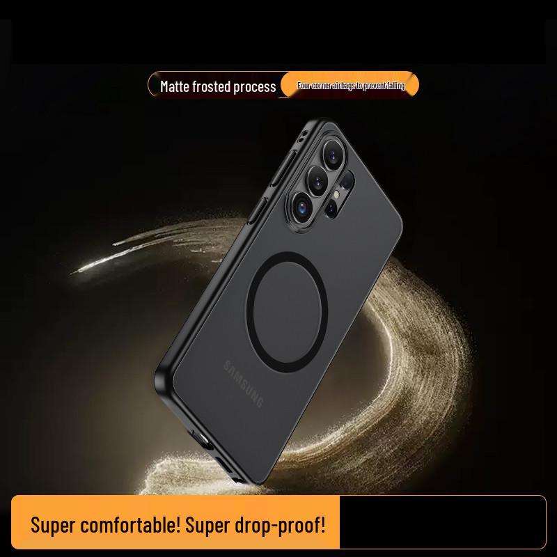 Compatible Samsung S26 Ultra Transparent Frosted Magnetic Airbag Drop-Proof Protective Case