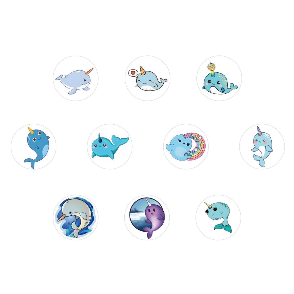 500 Narwhal Stickers/Roll - Reward & Creative Journal Stickers