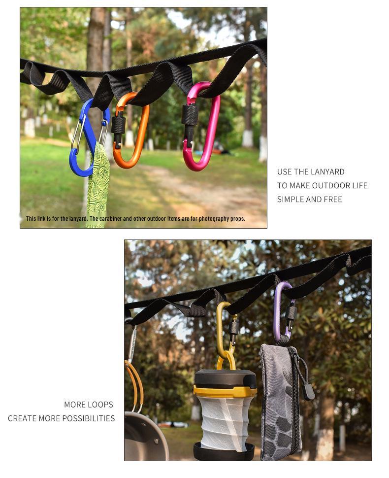 Hot-Selling Outdoor Tent Storage Lanyard: 19-Loop Camping Clothesline Tie Strap