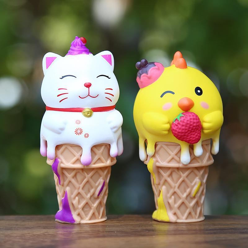 Delightful Ice Cream Animal Collectible Figurines Cute Shiba Inu Rabbit Panda Desk Decor
