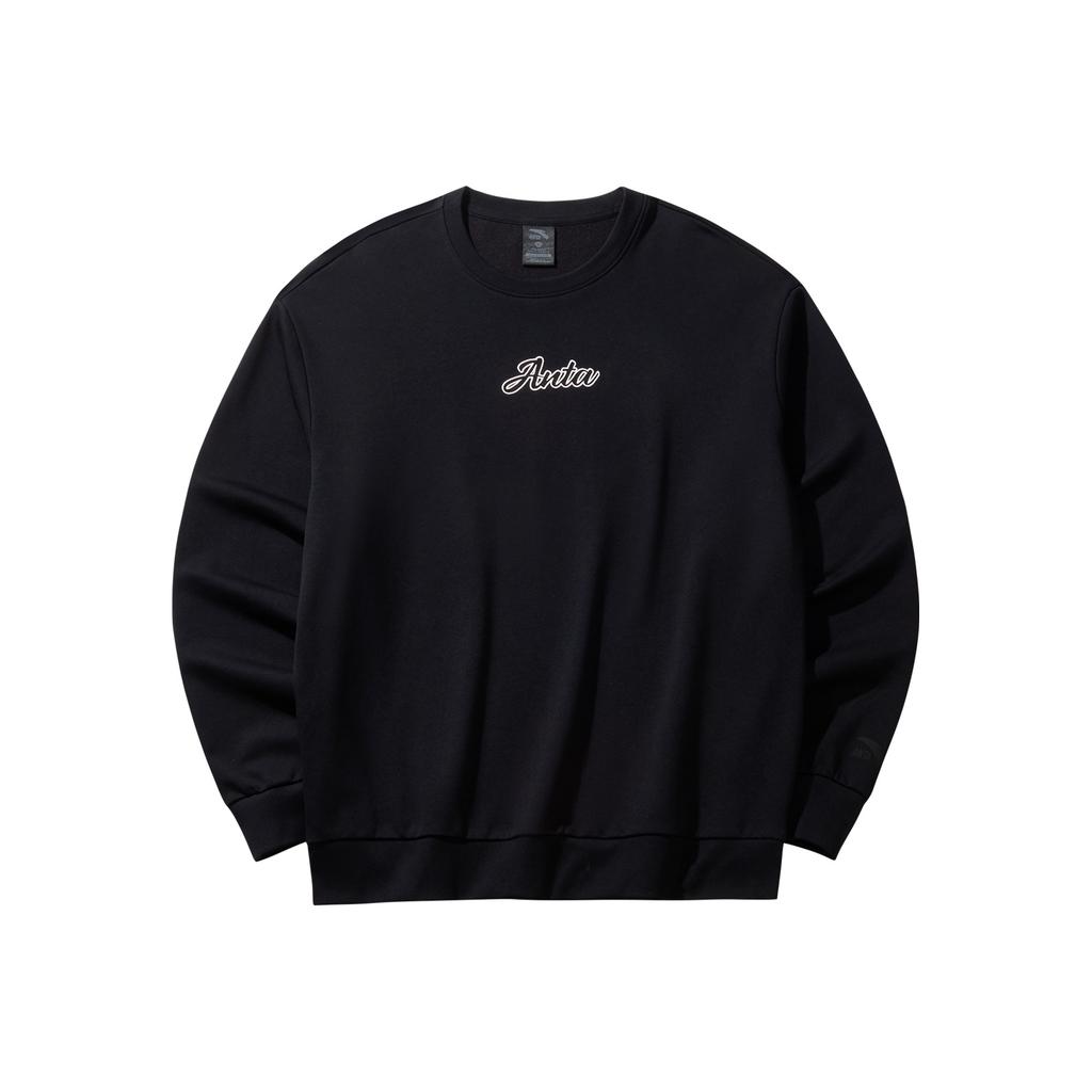 Anta Lifestyle Series Fashion Casual Loose Comfortable Campus Versatile Sports Pullover Hoodie Unisex Hoodies Black 972618704-5