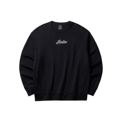 Anta Lifestyle Series Fashion Casual Loose Comfortable Campus Versatile Sports Pullover Hoodie Unisex Hoodies Black 972618704-5