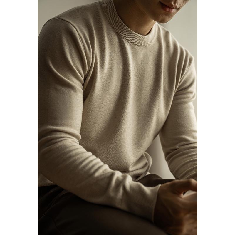 

SONGNAN Men s Machine Washable Tencel Wool Crew Neck Sweater - Long Sleeve, Warm Base Layer for Autumn/Winter 2XL